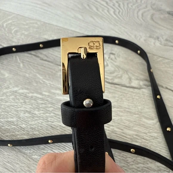 Gorjana Leather Belt Rare Women's Double Wrap Gold Tone Buckle Length 62.5” - Picture 5 of 5